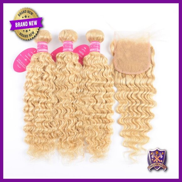 12A Brazilian Remy Human Hair Extensions with 4x4 Lace Closure Deep Wave main image 6